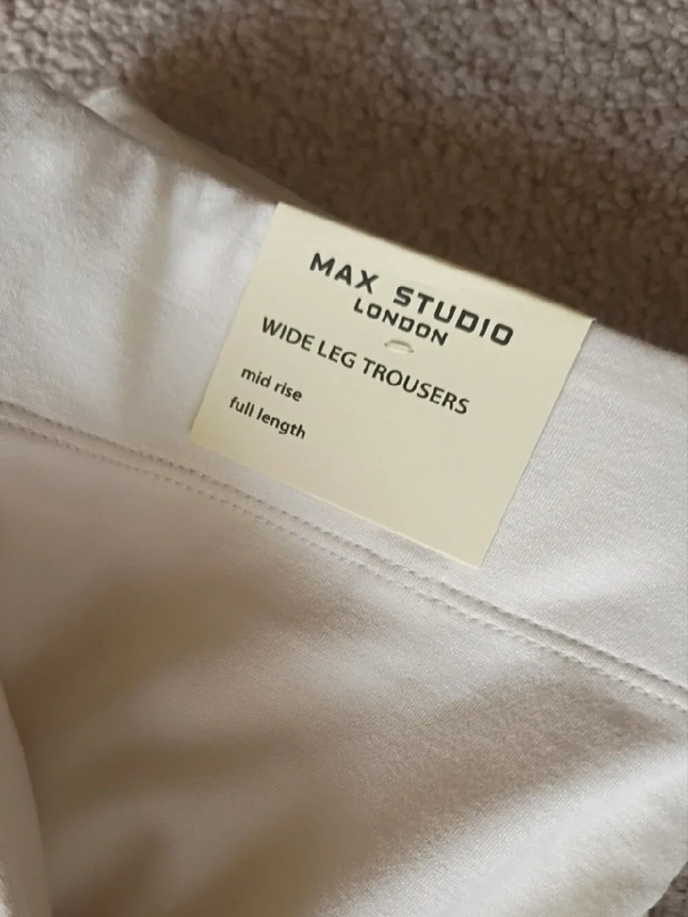 Max Studio Cream Wide-Leg Pants - Picture 3 of 5